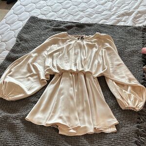 Elegant Cream Long-Sleeve Romper